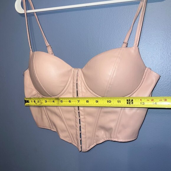 Windsor Women’s Bold Moment Light Pink Faux Leather Corset W Front Closure SZ M - Picture 9 of 10